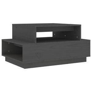 vidaXL Table basse Gris 80x55x40,5 cm Bois massif de pin