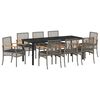 vidaXL Ensemble de salle &agrave; manger pour jardin 9 pcs Gris et Noir Rotin