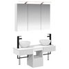 vidaXL Ensemble d'armoire de salle de bain 4 pc Blanc