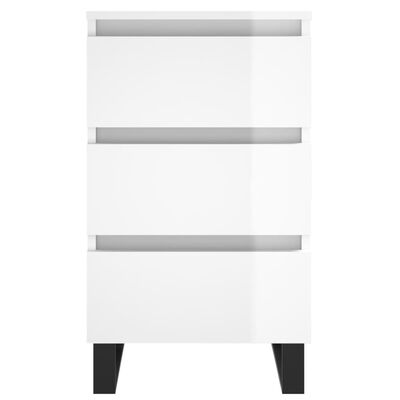 vidaXL Table de chevet blanc brillant 40x35x69 cm bois d’ingénierie
