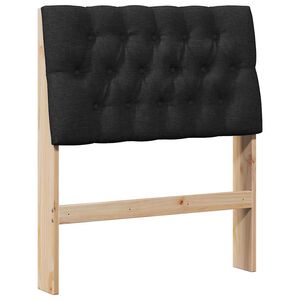 vidaXL T&ecirc;te de lit capitonn&eacute;e Noir 75 cm Pin massif