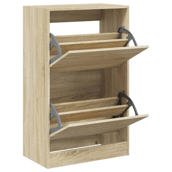 vidaXL Armoire &agrave; chaussures ch&ecirc;ne sonoma 60x34x96,5 cm bois ing&eacute;nierie