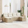 vidaXL Ensemble de canap&eacute; de jardin avec coussin 6 pcs Beige polyrotin
