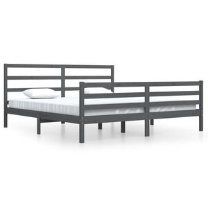 vidaXL Cadre de lit sans matelas bois massif de pin gris 200x200 cm