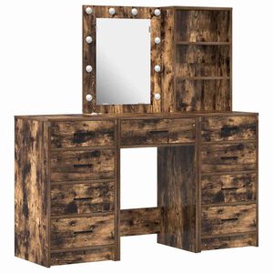 vidaXL Table de Toilette avec tiroir 3 pcs Marron 40 x 41 x 135 cm