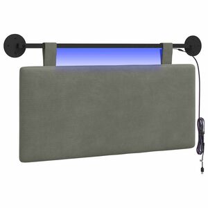 vidaXL T&ecirc;te de lit suspendue Gris clair Tissu en velours c&ocirc;tel&eacute;