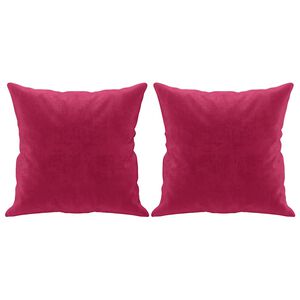 vidaXL Coussins d&eacute;coratifs lot de 2 Rouge bordeaux 40x40 cm Velours