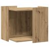 vidaXL Meuble de bac &agrave; liti&egrave;re pour chat ch&ecirc;ne artisanal 53x53x51 cm