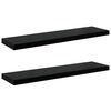 vidaXL Étagère murale flottante 2 pcs Noir brillant 90x23,5x3,8 cm MDF