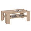 FMD Table basse avec &eacute;tag&egrave;re couleur de ch&ecirc;ne