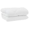 vidaXL Couette avec Oreillers 3 pcs Blanc Microfibre et Plumes D'oie