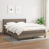 vidaXL Sommier &agrave; lattes de lit avec matelas Taupe 140x200 cm Tissu