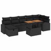 vidaXL Ensemble de canap&eacute; de jardin 8 pc Noir polyrotin