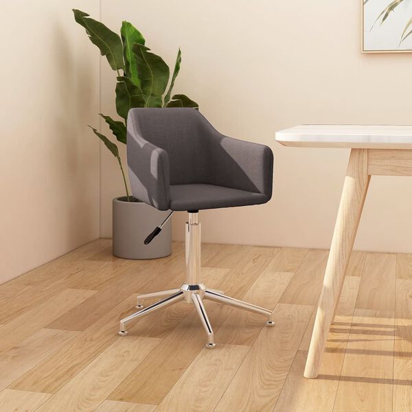 vidaXL Chaise pivotante de salle &agrave; manger Taupe Tissu
