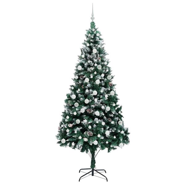 vidaXL Sapin de Noël artificiel Vert 210 cm PVC, Acier et Plastique