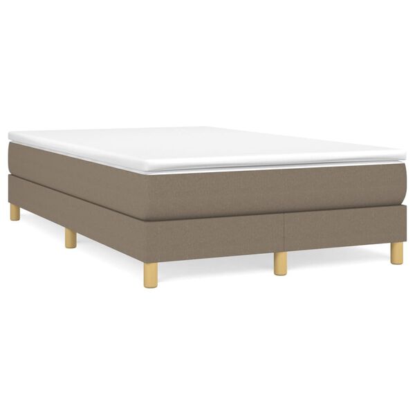 vidaXL Sommier &agrave; lattes de lit avec matelas Taupe 120x200 cm Tissu