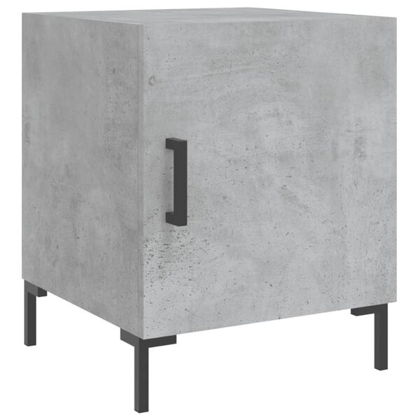vidaXL Tables de chevet 2 pcs gris b&eacute;ton 40x40x50 cm bois d&rsquo;ing&eacute;nierie