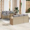 vidaXL Ensemble de canap&eacute; de jardin 7 pcs Beige Poly rotin