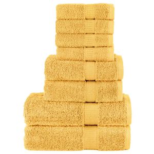 vidaXL Ensemble de serviettes de qualit&eacute; sup&eacute;rieure SOLUND 8 pcs dor&eacute;