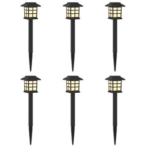 vidaXL Lampes solaires ext&eacute;rieures avec pique de sol 6 pc Blanc chaud