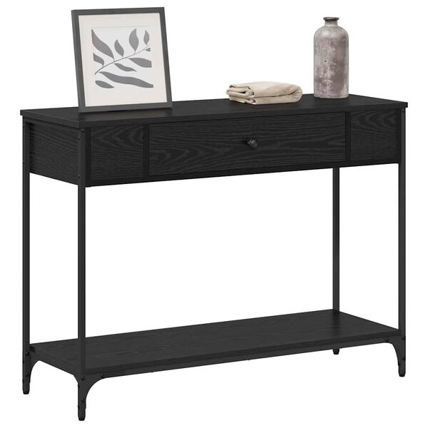 vidaXL Table console Chêne noir 100 x 34.5 x 75 cm Bois d'ingénierie