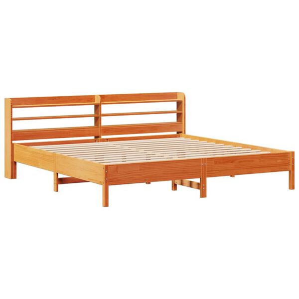vidaXL Cadre de lit sans matelas cire marron 180x200cm bois pin massif