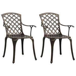 vidaXL Chaises de jardin lot de 2 Aluminium coul&eacute; Bronze