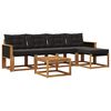vidaXL Ensemble de canap&eacute;s d'ext&eacute;rieur 6 pc Naturel et noir