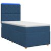 vidaXL Lit boxspring avec matelas Bleu 100 x 200 cm Tissu