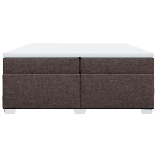 vidaXL Sommier &agrave; lattes de lit avec matelas Marron fonc&eacute; 200x200 cm