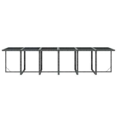 vidaXL Ensemble à manger de jardin coussins 17 pcs Résine tressée Gris