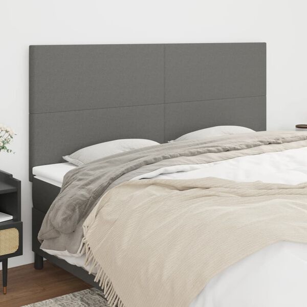 vidaXL T&ecirc;te de lit Gris fonc&eacute; 160x5x118/128 cm Tissu