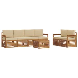vidaXL Ensemble de canap&eacute;s d'ext&eacute;rieur 7 pc Naturel et Beige