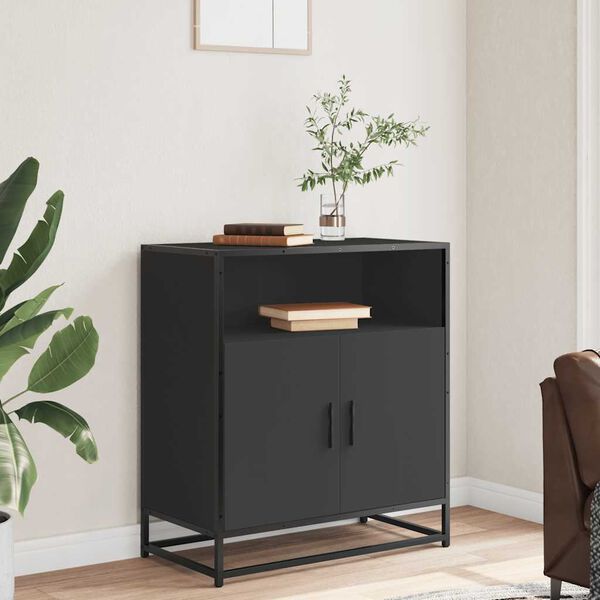vidaXL Buffet noir 68x35x76 cm bois d'ing&eacute;nierie