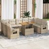 vidaXL Salon de jardin avec coussins 10 pcs beige r&eacute;sine tress&eacute;e