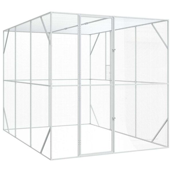vidaXL Cage pour oiseaux Anthracite 210 x 304 x 213 cm Acier galvanis&eacute;