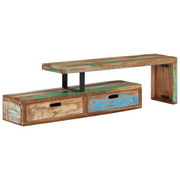 vidaXL Meuble TV (118-200) x 30 x 40 cm en bois massif recyclé
