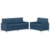 vidaXL Ensemble de Canap&eacute;s 2 pc Bleu Tissu