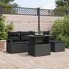 vidaXL Ensemble de canap&eacute; de jardin 6 pcs Noir Poly rotin