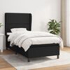 vidaXL Sommier &agrave; lattes de lit avec matelas Noir 100x200 cm Tissu