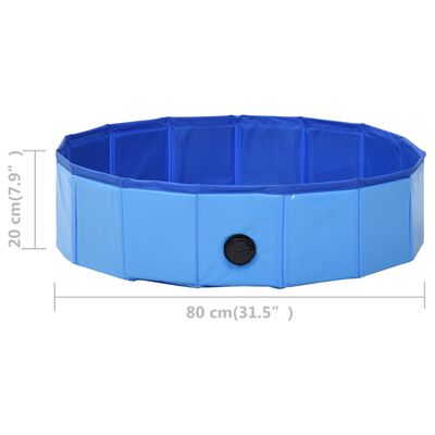 vidaXL Piscine pliable pour chiens Bleu 80x20 cm PVC
