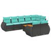 vidaXL Ensemble de canap&eacute; de jardin 9 pcs avec coussins noir r&eacute;sine tress&eacute;e