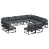 vidaXL Ensemble de canap&eacute; de jardin 12 pc Noir Aluminium