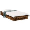 vidaXL Cadre de lit avec tiroirs sans matelas ch&ecirc;ne fum&eacute; 90x190 cm