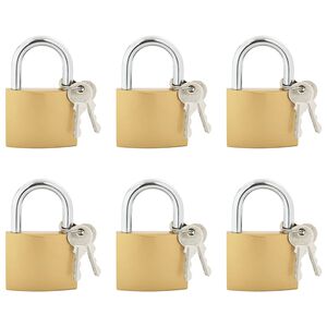 vidaXL U Lock avec Cl&eacute;s 6 pi&egrave;ces Laiton Fer