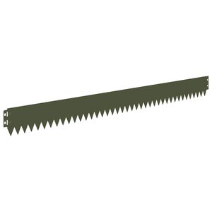 vidaXL Bordure de Pelouse 50 pcs 103 x 10 cm Acier Vert olive