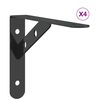 vidaXL Supports d'&eacute;tag&egrave;res 4 pcs 20x2,5x14 cm noir acier inoxydable