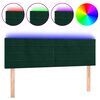 vidaXL T&ecirc;te de lit &agrave; LED Vert fonc&eacute; 144x5x78/88 cm Velours