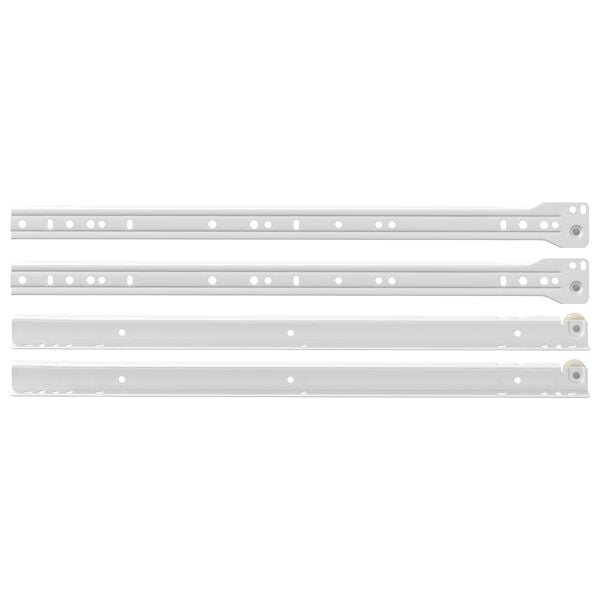 vidaXL Glissi&egrave;re de tiroir 49 pcs Blanc Acier