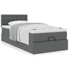 vidaXL Cadre de lit ottoman avec matelas gris foncé 80x200 cm tissu